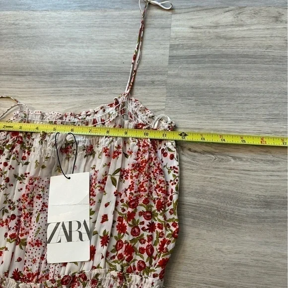 New! ZARA Floral Patchwork jumpsuit size large Zara romper